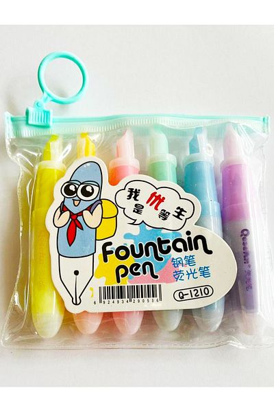 Modellino 6-Piece Fruit Shaped Highlighter Pens with Zipper Bag