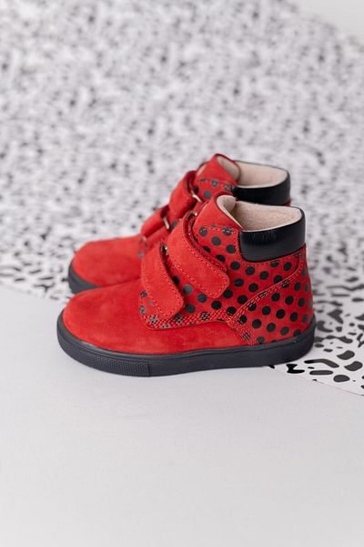 Bebbini Bold - Polka Dot Red Cat Girl's Boots