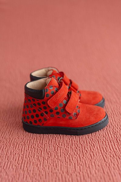 Bebbini Bold - Polka Dot Red Cat Girl's Boots
