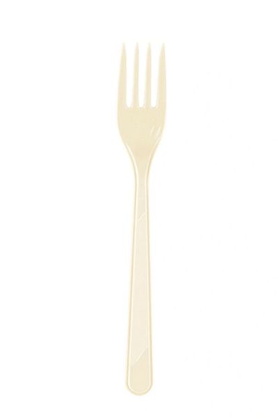 Pasta34 Plastic Fork 25-Pack Cream