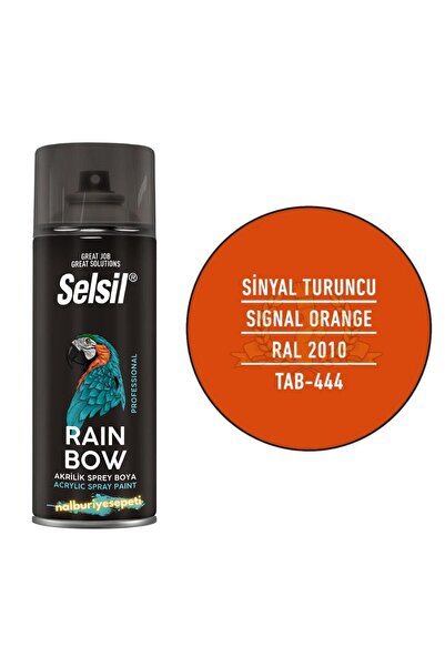 Selsil Rainbow Akrilik Sprey Boya SİNYAL TURUNCU 400 ml. - RAL2010