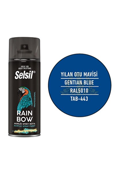 Selsil Rainbow Akrilik Sprey Boya YILAN OTU MAVİSİ 400 ml. - RAL5010