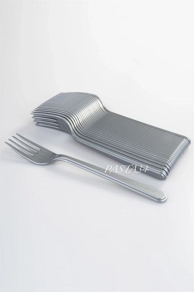 Pasta34 Plastic Forks 25 Pcs Silver