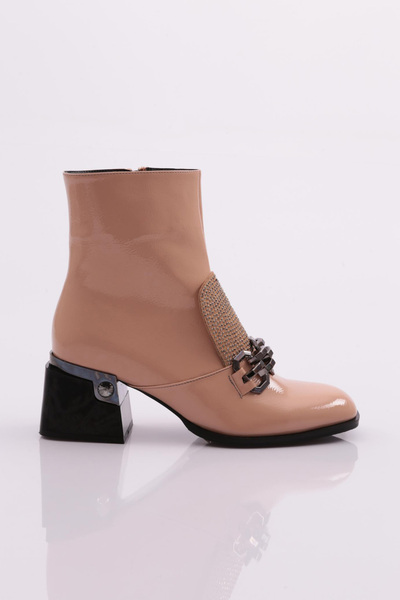 DGN Women's Heeled Boots Skin Wrinkled Patent Leather 421133488