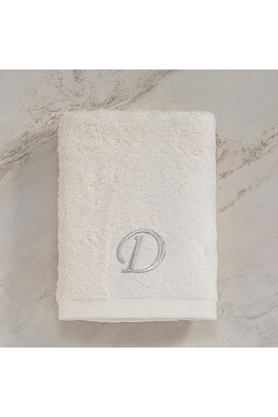 Chakra 50x90 Cm Ecru Solid Embroidered Face Towel
