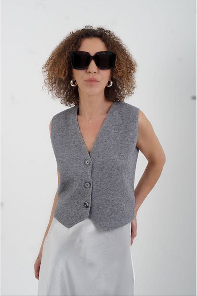 Zelish My Sister Gray Knitwear Vest