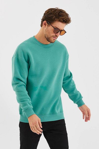 KUN SPORTSWEAR Unisex Oversize Sweat - Crew Neck, 3 Κλωστές Χτενισμένο Βαμβακερό, Φλις