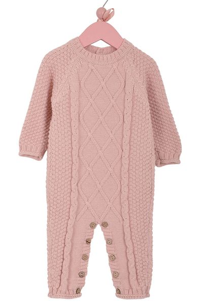 Minora Knitwear Execution Pattern Jumpsuit Powder