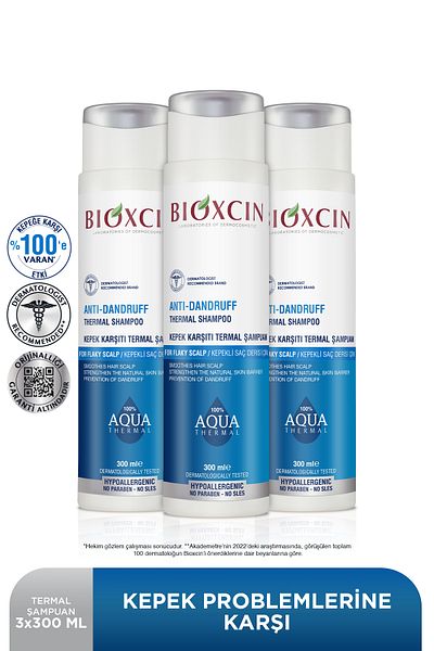 Bioxcin Aqua Thermal 300 Ml Set of 3 - Shampoo Effective Against Dandruff