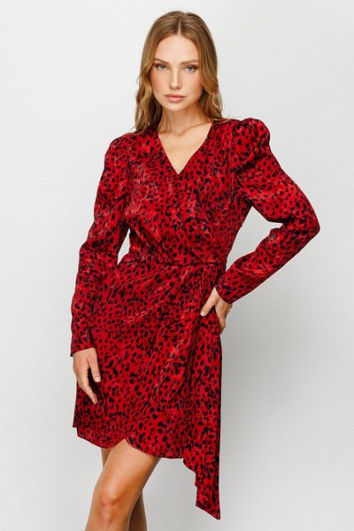 Ekol Double Breasted Collar Patterned Dress
