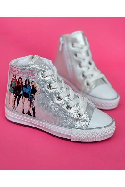 Surpie Shoes Blackpink Kids Boots, Convers Kids Boots, Zippered Kids Boots