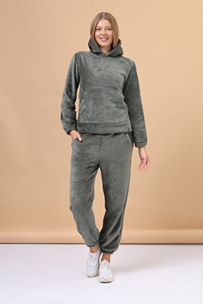 mervemoda Σετ γυναικεία φόρμα ανοιχτό χακί