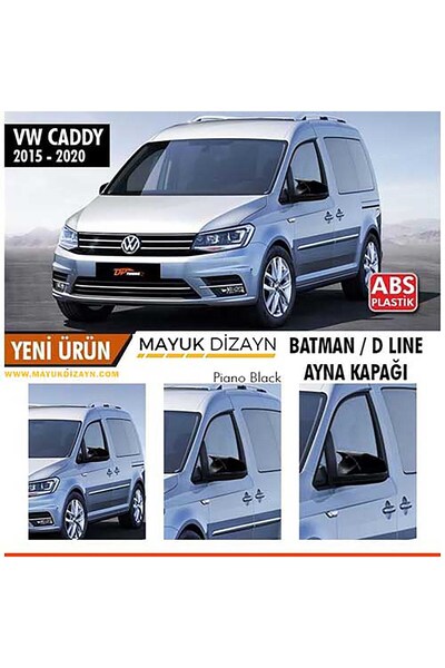 Mayuk Dizayn Volkswagen Caddy Mk3 (2015-2020) Uyumlu Batman Yarasa Ayna Kapağ...