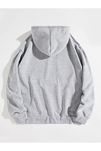 styledream Dreammoda Унисекс сив суичър с качулка с щампа на роза