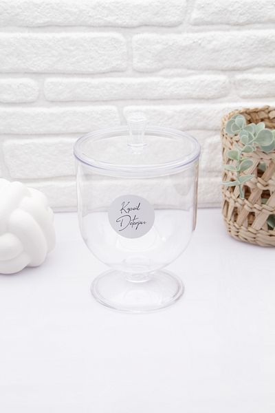 zezedesing Decorative Multi-Purpose Transparent Jar 1350 Ml - Capsule Detergent (ROUND LABEL)