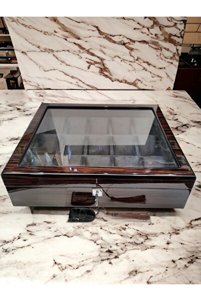 STAND MARKET صندوق ساعة إنتاج خاص نموذج محبب خشبي 15 قطعة