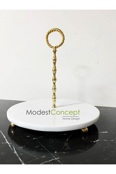 Modestmar حامل كوكيز وكعك من الرخام الطبيعي، حامل عرض، عرض كعك