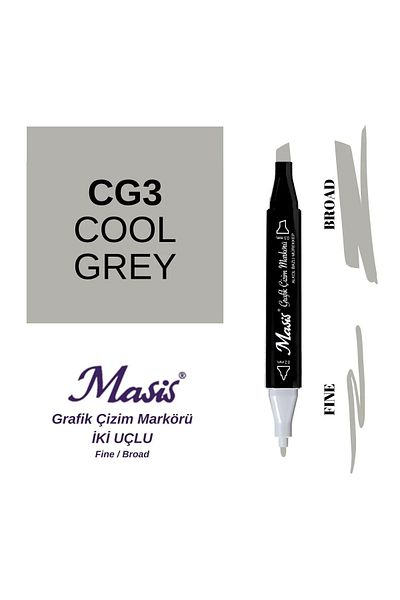 Masis Twin Double Ended Marker Pen Cg3 Cool Gray