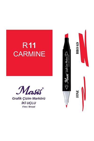 Masis Double Tip Marker Pen 11 Carmine