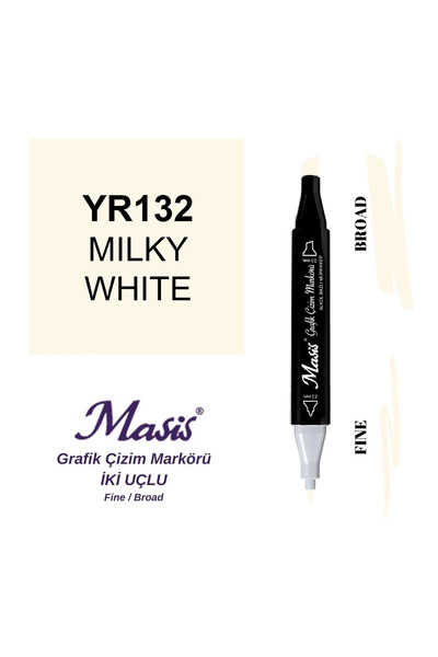 Masis Twin Çift Uçlu Marker Kalemi 132 Milky White