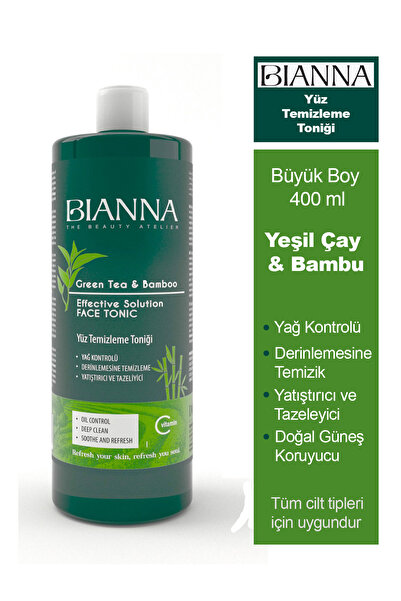 Bianna Yeşil Çay ve Bambu özlü Yüz Temizleme Toniği 400 ml