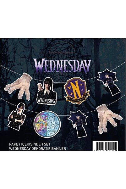 Happyland Wednesday Addams Dekoratif Banner Yazı 1 Adet Wednesday Doğum Günü ...