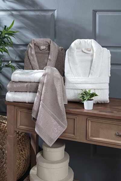 sarra Esra Bornoz Seti - Krem / Kapiçino