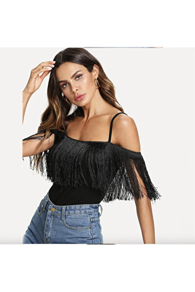 HelloBeautiful Püsküllü Straplez Body