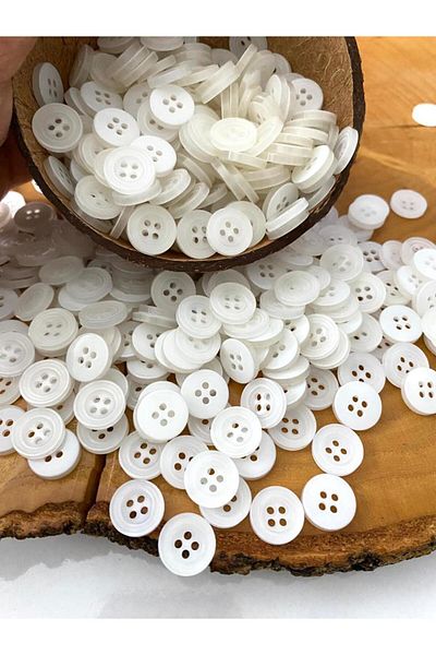canan dizayn 12.5 MM WHITE SHIRT BUTTON (30 PIECES)