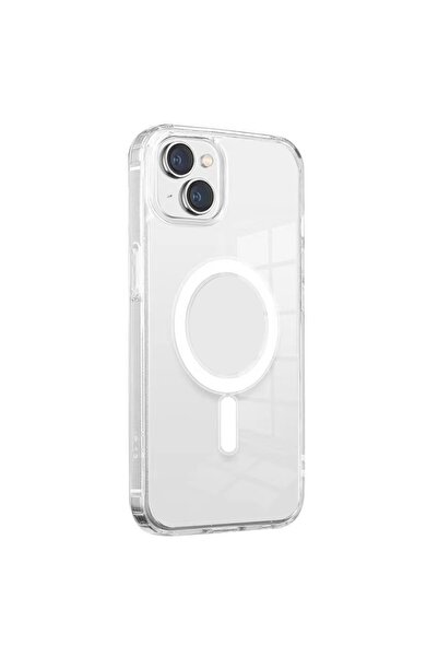 Nezih Case Apple iPhone 15 Kılıf Magsafe Wireless Kablosuz Şarj Destekli Şeff...