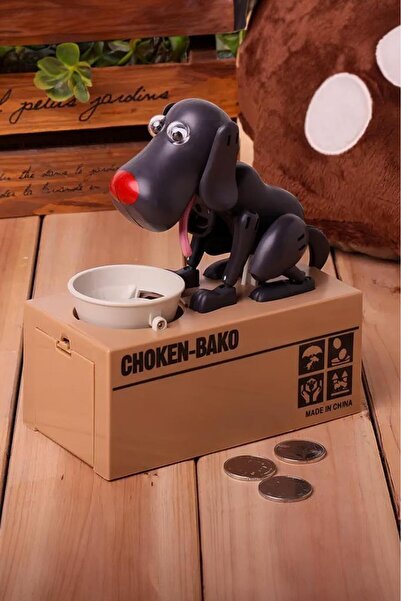 DEMPOWER Para Yiyen Köpek Kumbara Siyah