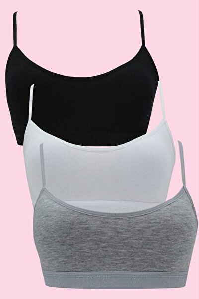 Mood Agenda حمالة صدر للتمرين اليومي بحزام رفيع من القطن مكونة من 3 مبطنات لل...