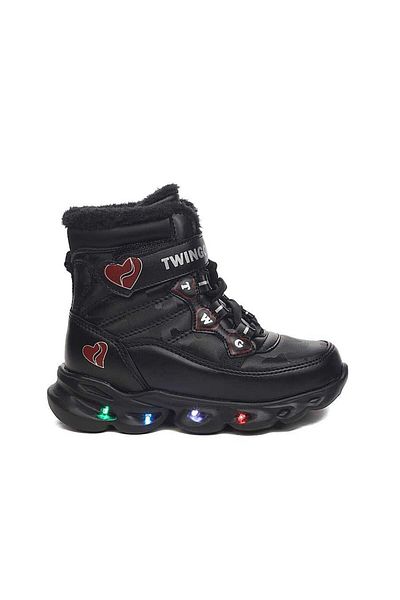 Twingo TWINGO 9065 BOOTIES BLACK WITH WOOL INSIDE, RESISTANT TO WATER AND COLD, NON-SLIP SOLE CHILDREN'S BOOTS