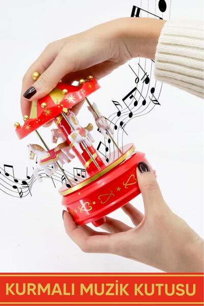 MUJGAN Atlı Karınca Müzik Kutusu Kırmızı