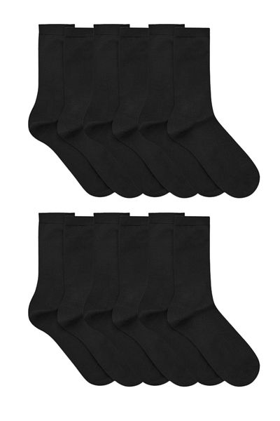 Fs Fresh Socks Мъжки черни безшевни дълги чорапи от класически памук