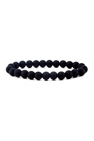 Bijustore Matte Black Men's Onyx Natural Stone Bracelet