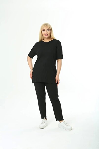 ModaSehle Κοντά μανίκια μεγάλου μεγέθους με ελαστική σχισμή μέσης, άνετη εφαρμογή, διπλή καμινέτα