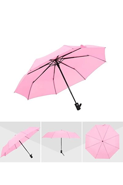 ELEVEN MARKETS Tam Otomatik Çanta Boy Pembe Renkli Şemsiye