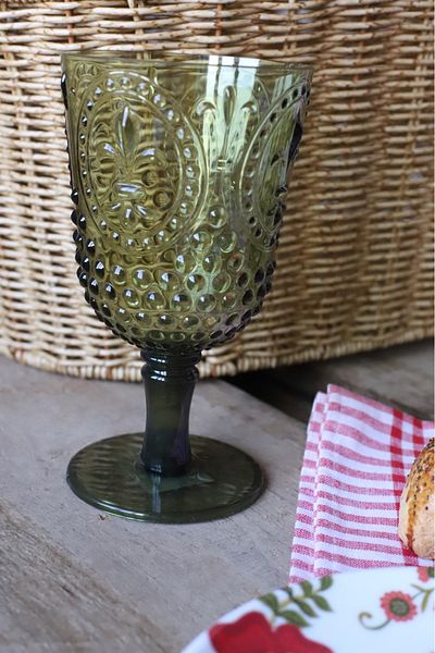 Depa ACRYLIC DARK GREEN COLOR FOOTED SOFT DRINK CUP 6-PACK