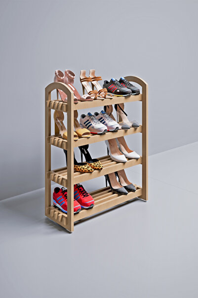 bangu Demonte Portatif 4 Raflı Ayakkabılık Çok Amaçlı Dolap Antre Kapı Önü %100 MDF