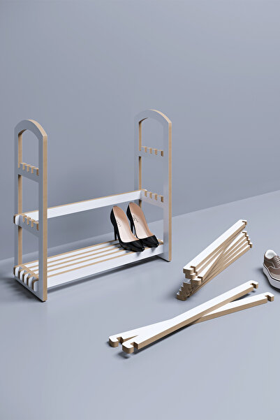 bangu Demonte Portatif 3 Raflı Ayakkabılık Çok Amaçlı Dolap Antre Hol Kapı Önü %100 MDF