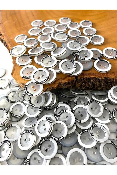 canan dizayn 15 MM FASHION BLACK-WHITE ICY BUTTON (25 PIECES)