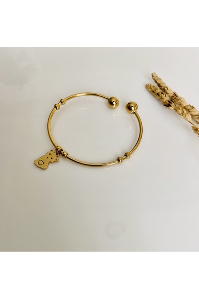 Fynbos Paslanmaz Çelik Gold Figürlü Ayarlanabilir Bilezik