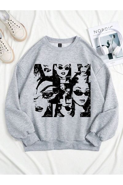 BENROMA Φούτερ unisex με ΠΡΟΣΩΠΟ