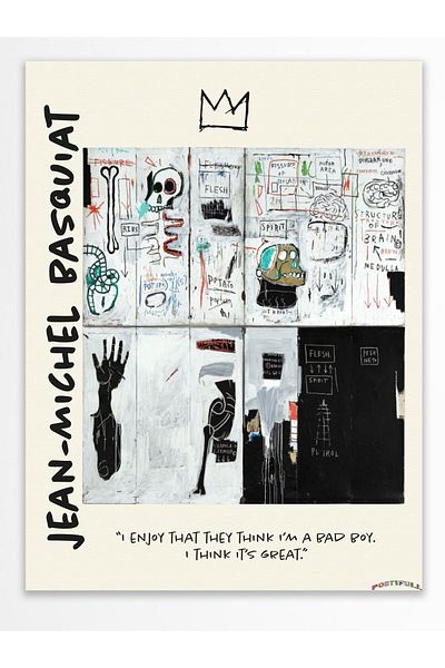 Postifull Αφίσα Jean-michel Basquiat Modern Art Duar - Χοντρό χαρτί και χωρίς πλαίσιο
