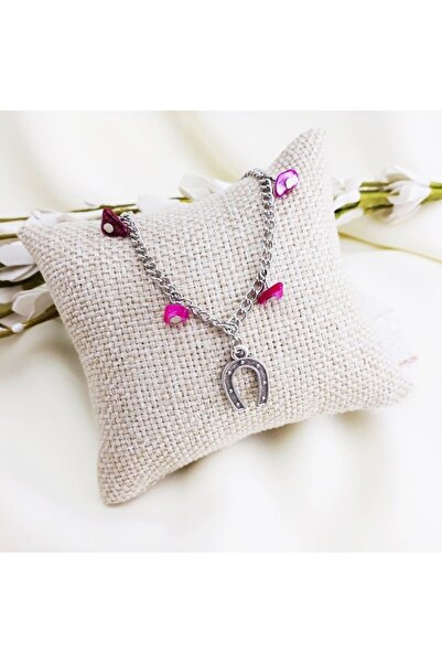 Bijustore Mother of Pearl Natural Stone Horseshoe Anklet