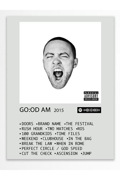 Postifull Αφίσα άλμπουμ Polaroid συμβατή με Spotify - Διακόσμηση τοίχου - Χαρτί με παχιά επίστρωση - Χωρίς πλαίσιο