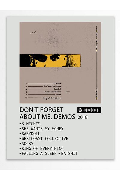Postifull Άλμπουμ Polaroid Αφίσα τοίχου - Συμβατή αφίσα με Spotify - Διακόσμηση τοίχου - Χαρτί με παχιά επίστρωση - Χωρίς πλαίσιο