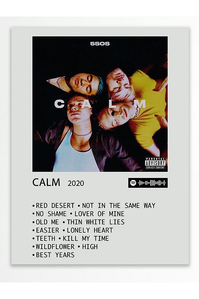 Postifull Αφίσα άλμπουμ Polaroid συμβατή με Spotify - Διακόσμηση τοίχου - Χαρτί με παχιά επίστρωση - Χωρίς πλαίσιο