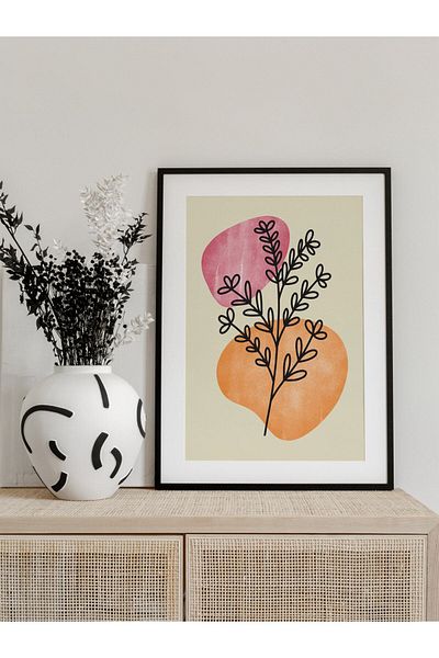 Postifull Botanical Illustration and Aesthetic Wall Painting, Frameless Poster, Living Room, Kitchen and Office Wall Decoration